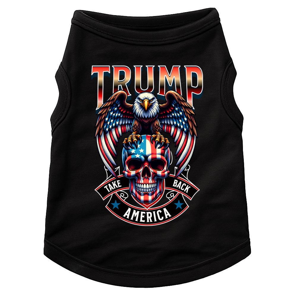 Trump Usa Skull Eagle Take America Back Doggie Tank