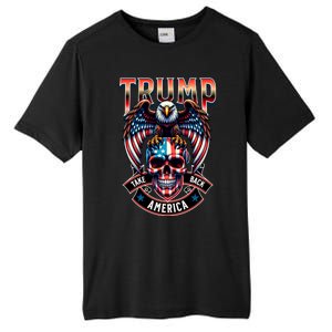 Trump Usa Skull Eagle Take America Back Tall Fusion ChromaSoft Performance T-Shirt