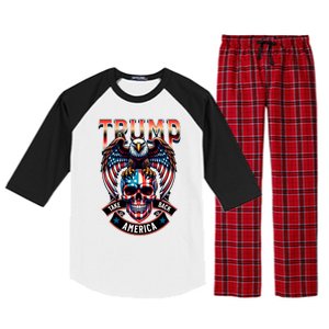 Trump Usa Skull Eagle Take America Back Raglan Sleeve Pajama Set