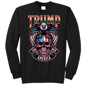 Trump Usa Skull Eagle Take America Back Tall Sweatshirt