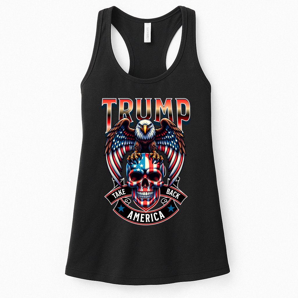 Trump Usa Skull Eagle Take America Back Womens Tank Top