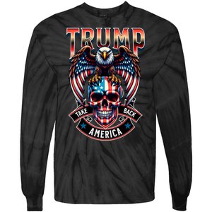 Trump Usa Skull Eagle Take America Back Tie-Dye Long Sleeve Shirt