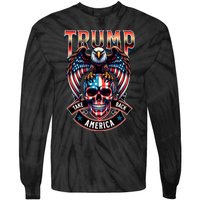 Trump Usa Skull Eagle Take America Back Tie-Dye Long Sleeve Shirt