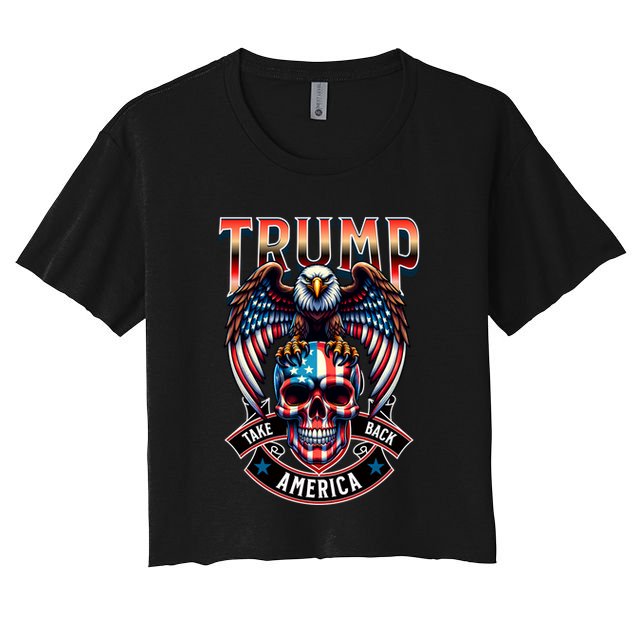 Trump Usa Skull Eagle Take America Back Crop Top