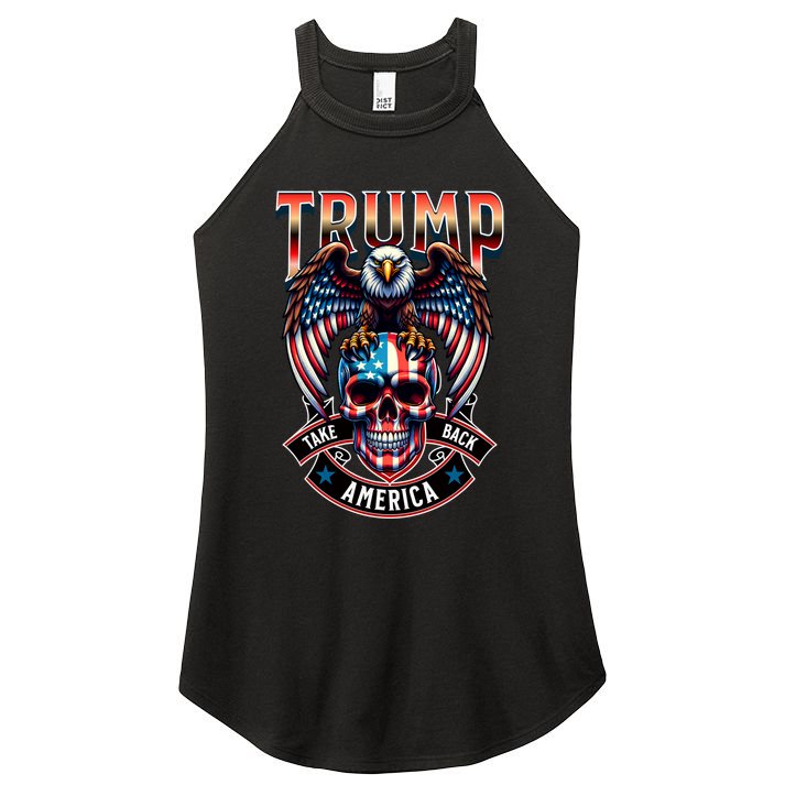 Trump Usa Skull Eagle Take America Back Women's Perfect Tri Rocker Tank