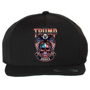 Trump Usa Skull Eagle Take America Back Wool Snapback Cap