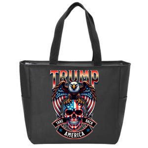 Trump Usa Skull Eagle Take America Back Zip Tote Bag