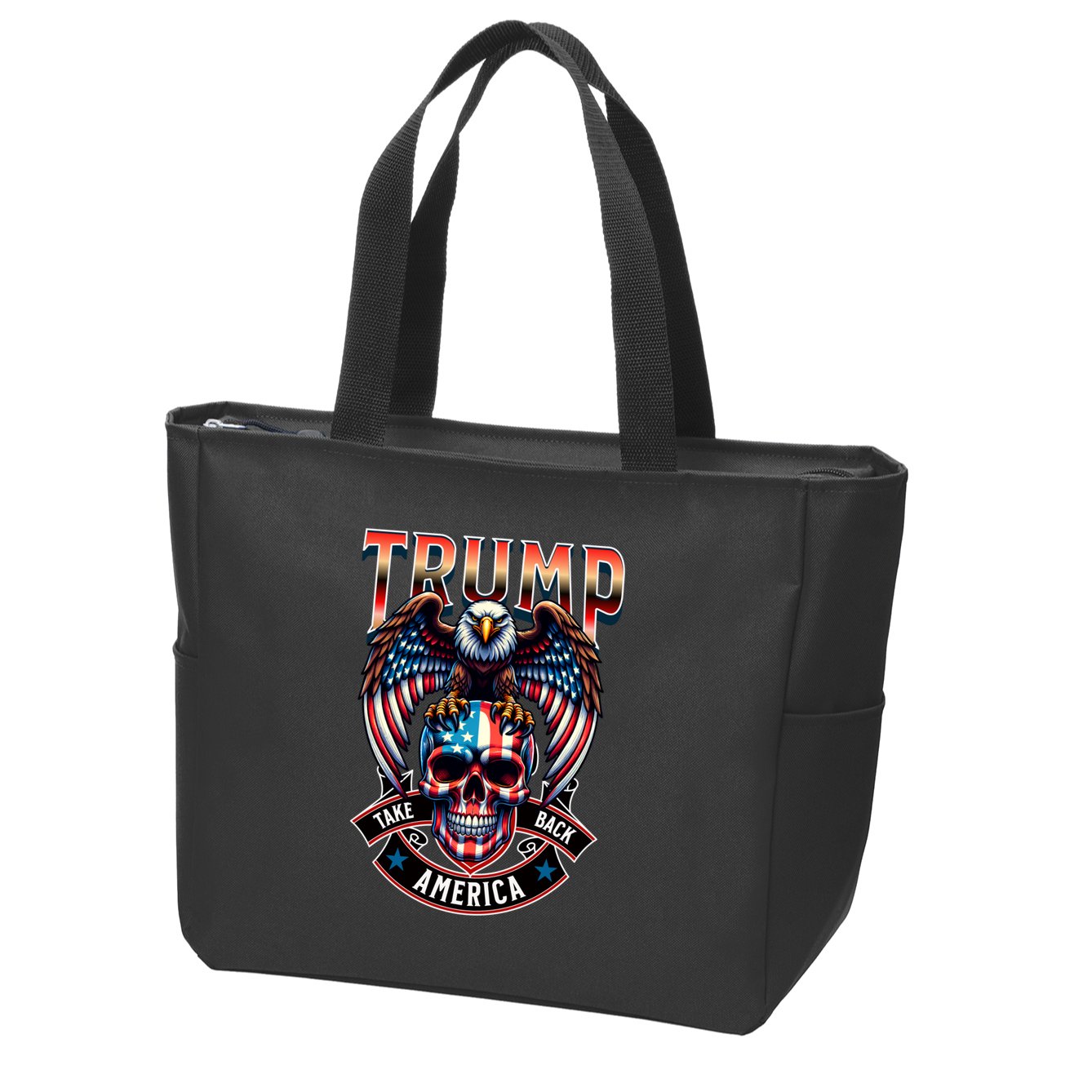 Trump Usa Skull Eagle Take America Back Zip Tote Bag