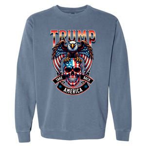 Trump Usa Skull Eagle Take America Back Garment-Dyed Sweatshirt