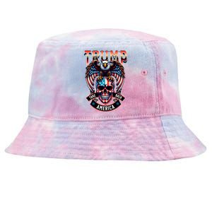 Trump Usa Skull Eagle Take America Back Tie-Dyed Bucket Hat