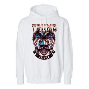 Trump Usa Skull Eagle Take America Back Garment-Dyed Fleece Hoodie