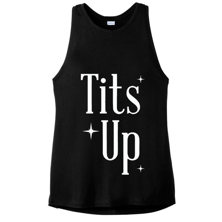 Tits Up Support Feminism Funny Gift Ladies PosiCharge Tri-Blend Wicking Tank