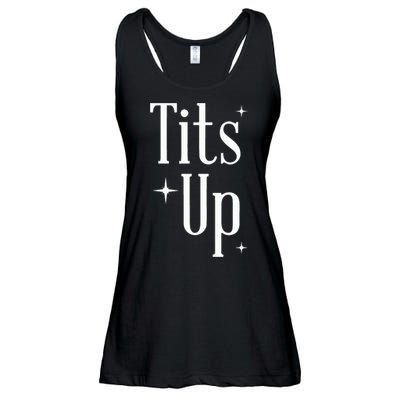 Tits Up Support Feminism Funny Gift Ladies Essential Flowy Tank