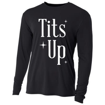 Tits Up Support Feminism Funny Gift Cooling Performance Long Sleeve Crew