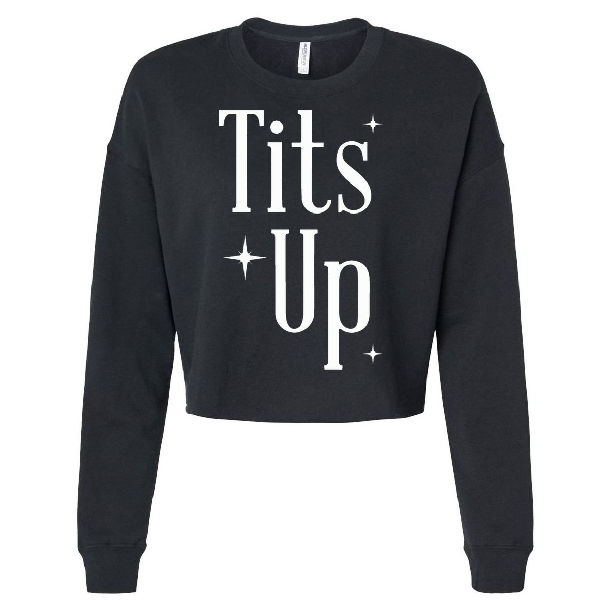Tits Up Support Feminism Funny Gift Cropped Pullover Crew