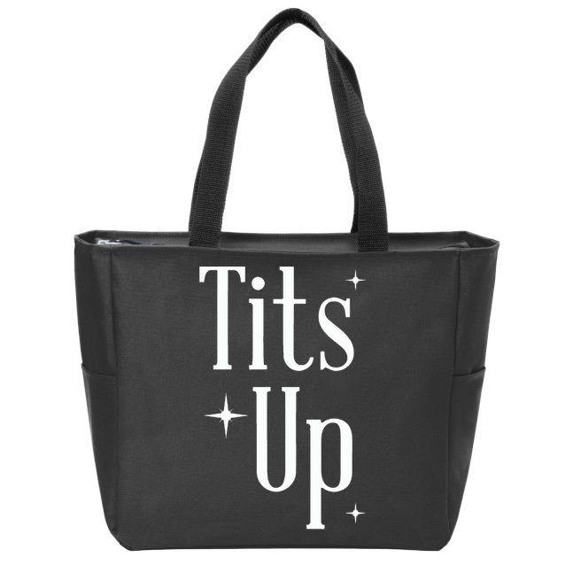 Tits Up Support Feminism Funny Gift Zip Tote Bag