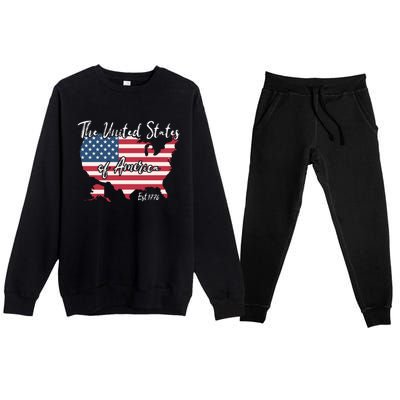 The United States Of America 1776 Premium Crewneck Sweatsuit Set