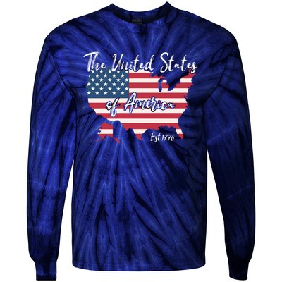 The United States Of America 1776 Tie-Dye Long Sleeve Shirt