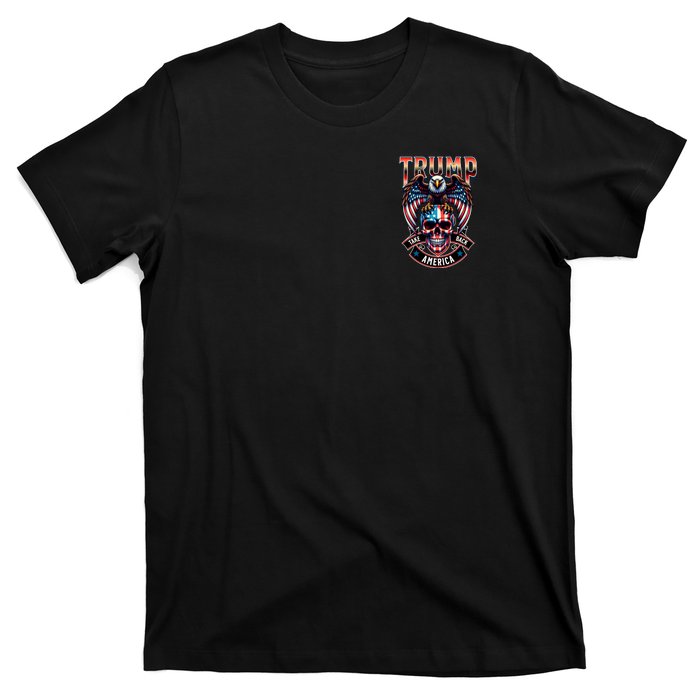 Trump Usa Skull Eagle Front And Back Logo T-Shirt