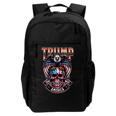 Trump Usa Skull Eagle Front And Back Logo Backpack