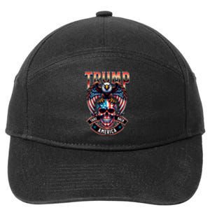 Trump Usa Skull Eagle Front And Back Logo 7-Panel Snapback Hat