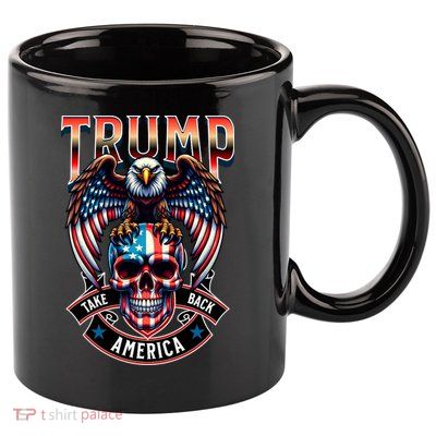 Trump Usa Skull Eagle Front And Back Logo 11oz C Handle Ceramic Mug
