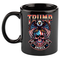Trump Usa Skull Eagle Front And Back Logo 11oz C Handle Ceramic Mug