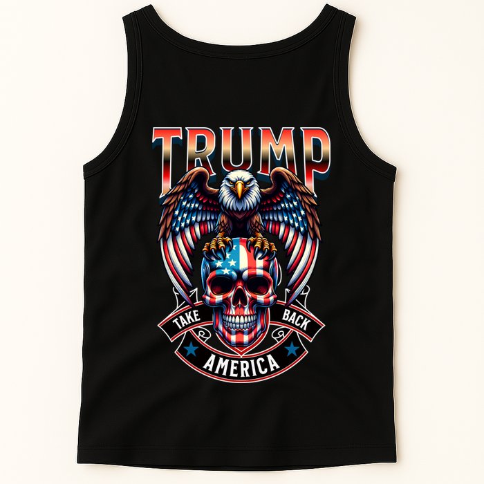 Trump Usa Skull Eagle Front And Back Logo Tank Top