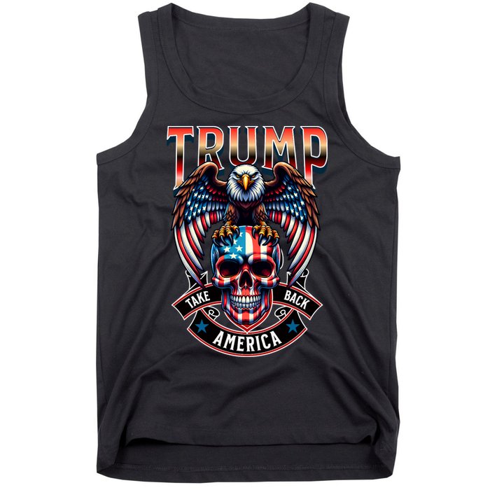 Trump Usa Skull Eagle Front And Back Logo Tank Top