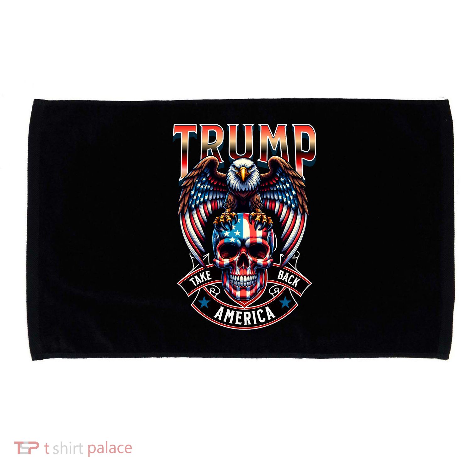 Trump Usa Skull Eagle Front And Back Logo Microfiber Hand Towel