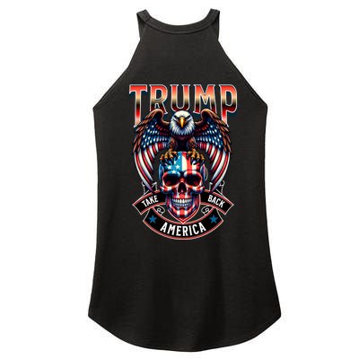 Trump Usa Skull Eagle Front And Back Logo Women's Perfect Tri Rocker Tank