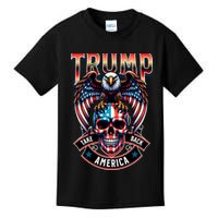 Trump Usa Skull Eagle Front And Back Logo Kids T-Shirt