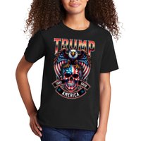 Trump Usa Skull Eagle Front And Back Logo Kids T-Shirt