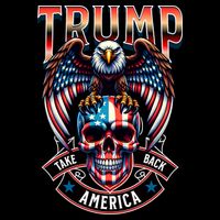 Trump Usa Skull Eagle Front And Back Logo Kids T-Shirt