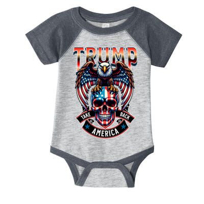 Trump Usa Skull Eagle Front And Back Logo Infant Baby Jersey Bodysuit