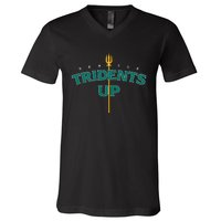 Tridents Up Seattle Baseball V-Neck T-Shirt