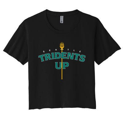 Tridents Up Seattle Baseball Women's Crop Top Tee