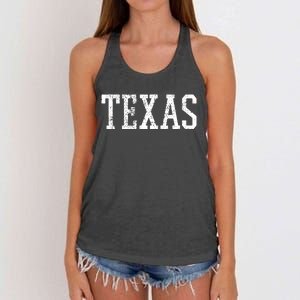 Texas Us State Country Traveler Women's Knotted Racerback Tank