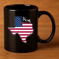 Texas United States Map 11oz C Handle Ceramic Mug