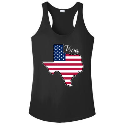 Texas United States Map Ladies PosiCharge Competitor Racerback Tank