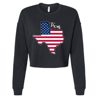 Texas United States Map Cropped Pullover Crew