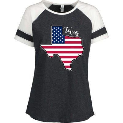 Texas United States Map Enza Ladies Jersey Colorblock Tee