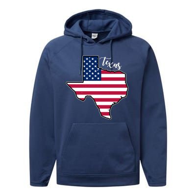 Texas United States Map Performance Fleece Hoodie