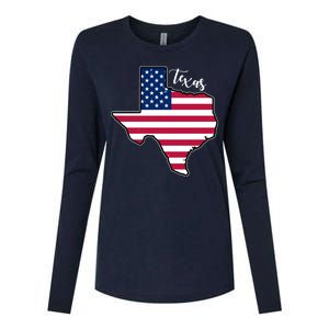 Texas United States Map Womens Cotton Relaxed Long Sleeve T-Shirt