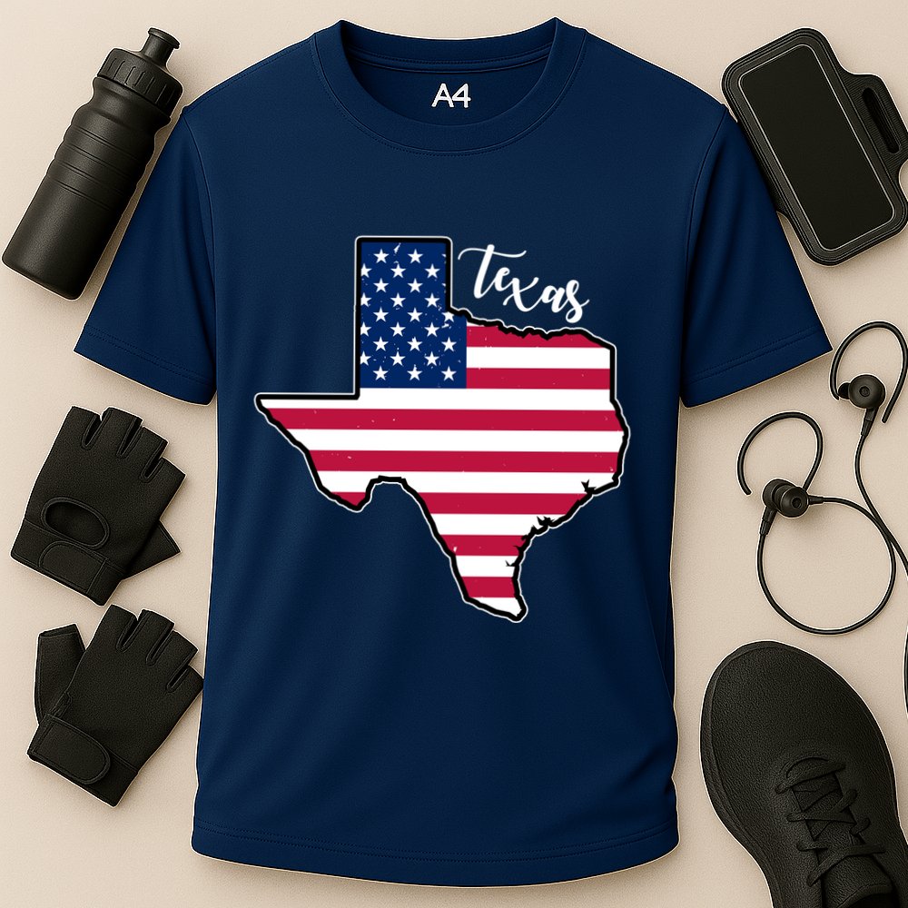Texas United States Map Cooling Performance Crew T-Shirt