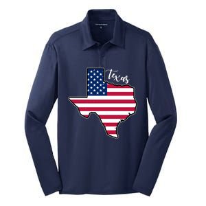 Texas United States Map Silk Touch Performance Long Sleeve Polo