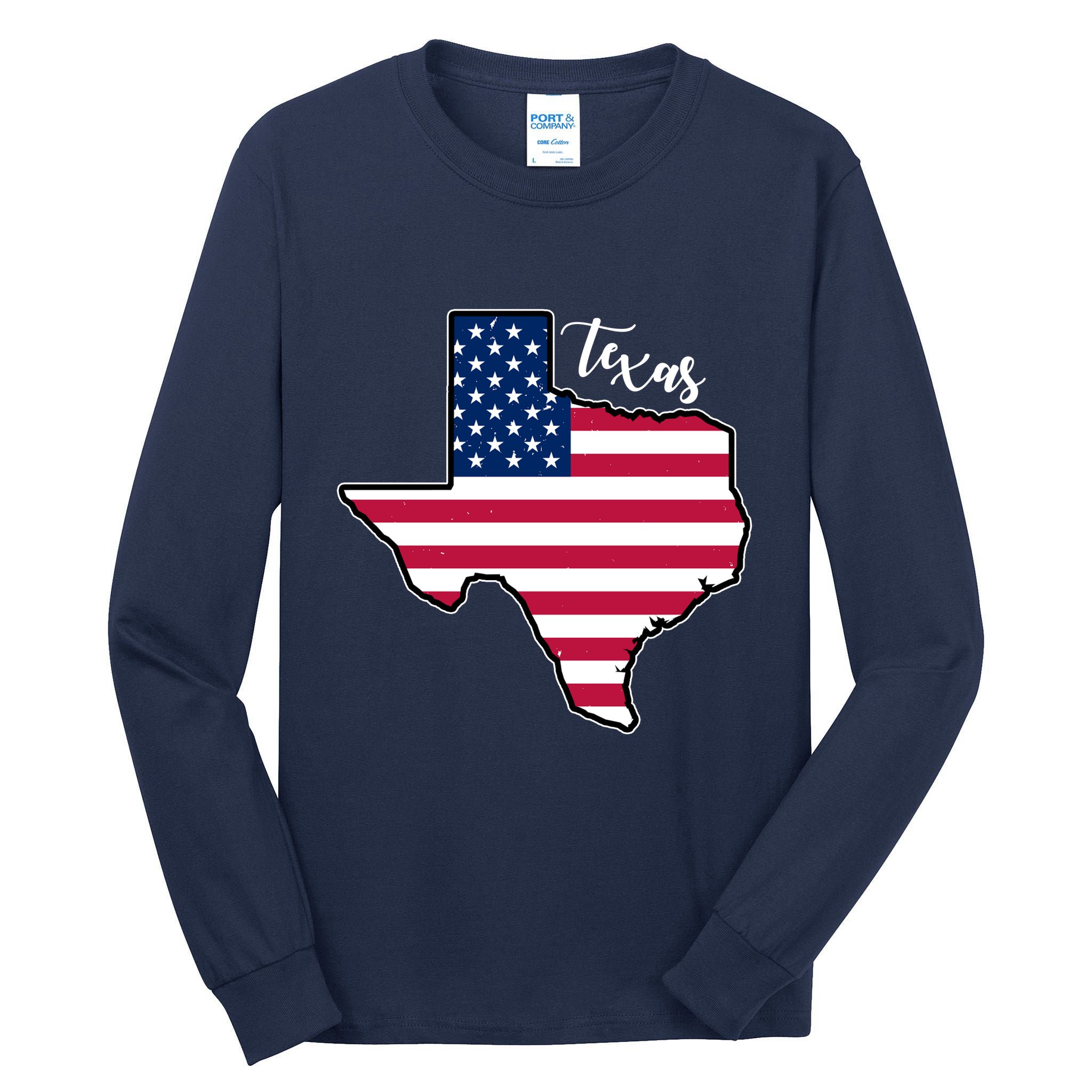 Texas United States Map Tall Long Sleeve T-Shirt