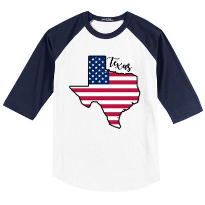 Texas United States Map Baseball Sleeve Shirt