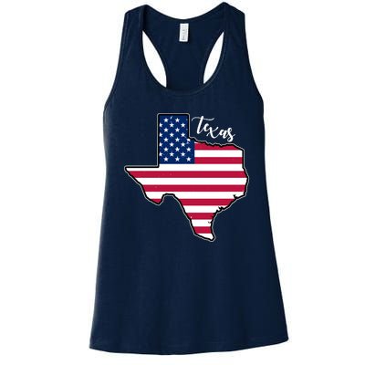 Texas United States Map Women's Racerback Tank