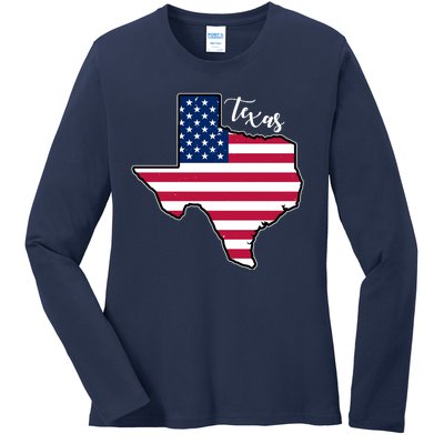 Texas United States Map Ladies Long Sleeve Shirt